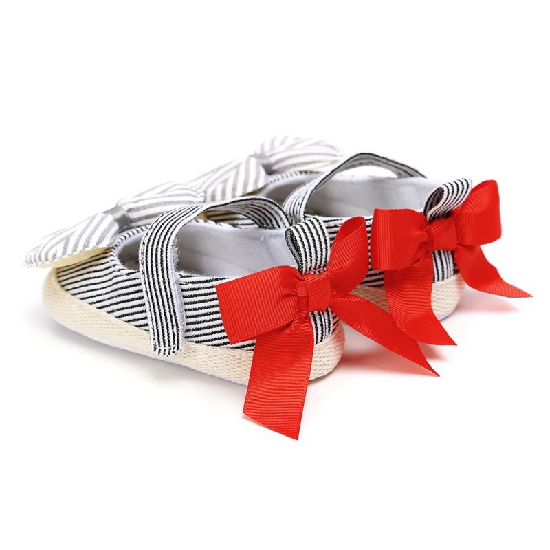 

Big BowKnot Girls Shoes Newborn Striped Toddler Baby shoes Toddler Soft Soled First Walkers Casual Sneakers Princess Shoes