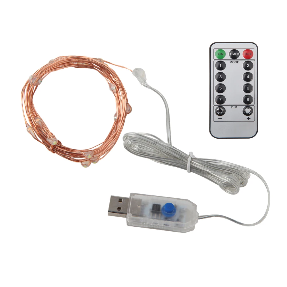 

USB 8 Mode Garland Fairy Light LED 5m 10m Christmas Decor String Lights Holiday Wedding Garden Party Home Living Room Decoration