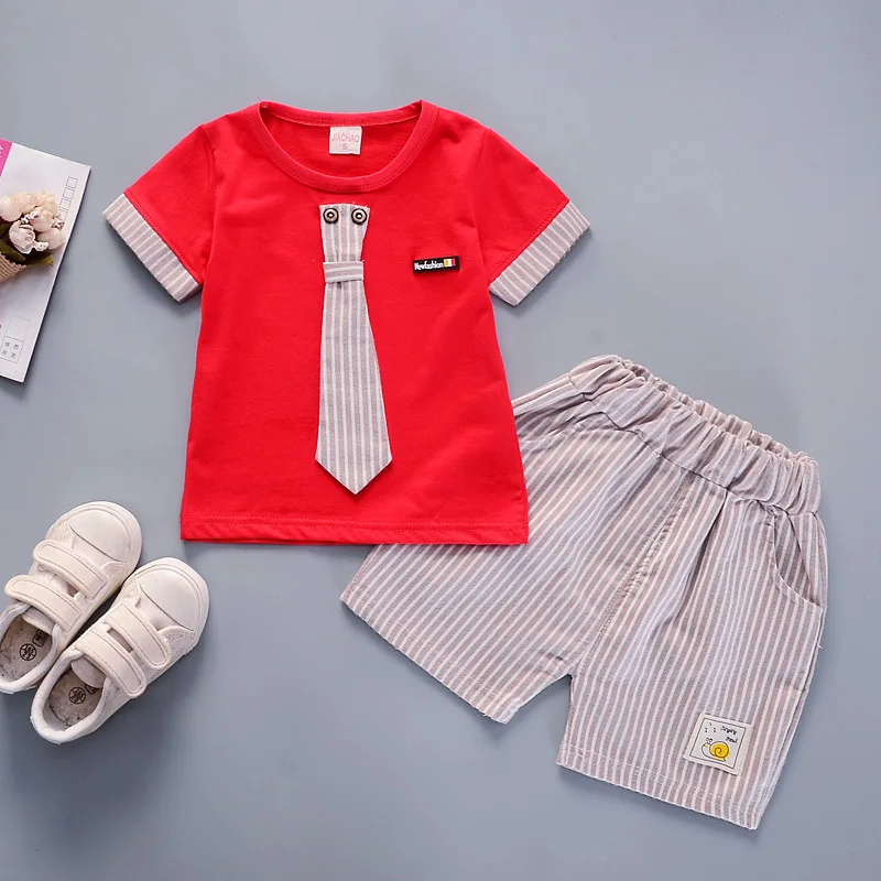 Летняя одежда для маленьких мальчиков корейские хлопковые футболки с короткими