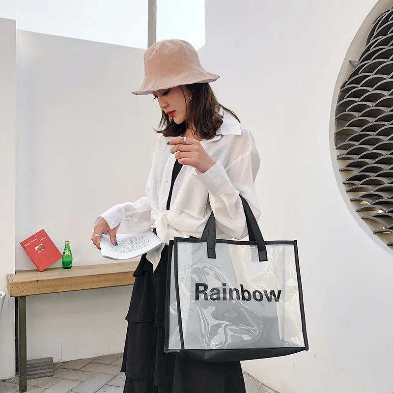 Прозрачная пляжная сумочка mixtx 2021 из ПВХ женская сумка на плечо Лидер продаж