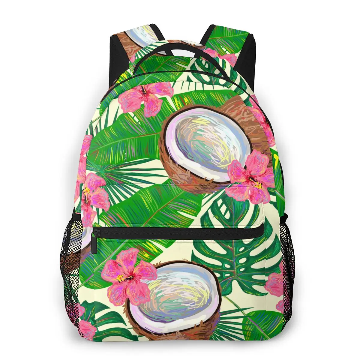 

2021 OLN Backpack Women Shoulder Bag Coconuts And Flowers Fashion School Bag For Teenage Girl Backpacks Travel Bag