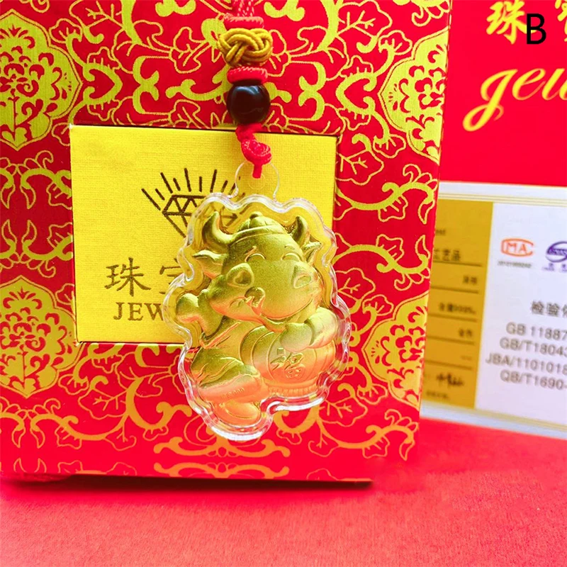 

2021 Year Of Ox Coin Commemorative Souvenir Tassels Pendant Decoration Gifts For Family And Friends Lucky