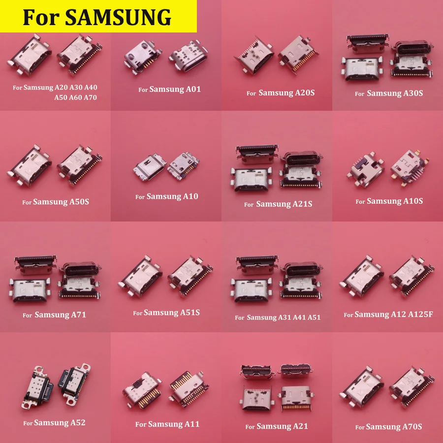 

2Pcs Type-C USB Charger Jack Connector Charging Port For Samsung A20 A30 A50 A70 A51 A71 A21s A01 A30s A50s A20s A11 A21 A31 A52