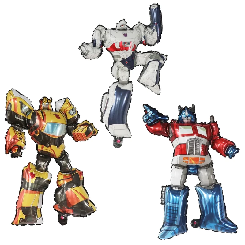 

10/20/50pcs Transform Foil Balloon Blue Red Yellow Bee Ballons Happy Birthday Party Decoration Boy Kids Cartoon Cars Robot Toys