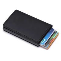 new anti thief rfid credit id card holder pu leather metal wallet card holder men and women credit card case pocket