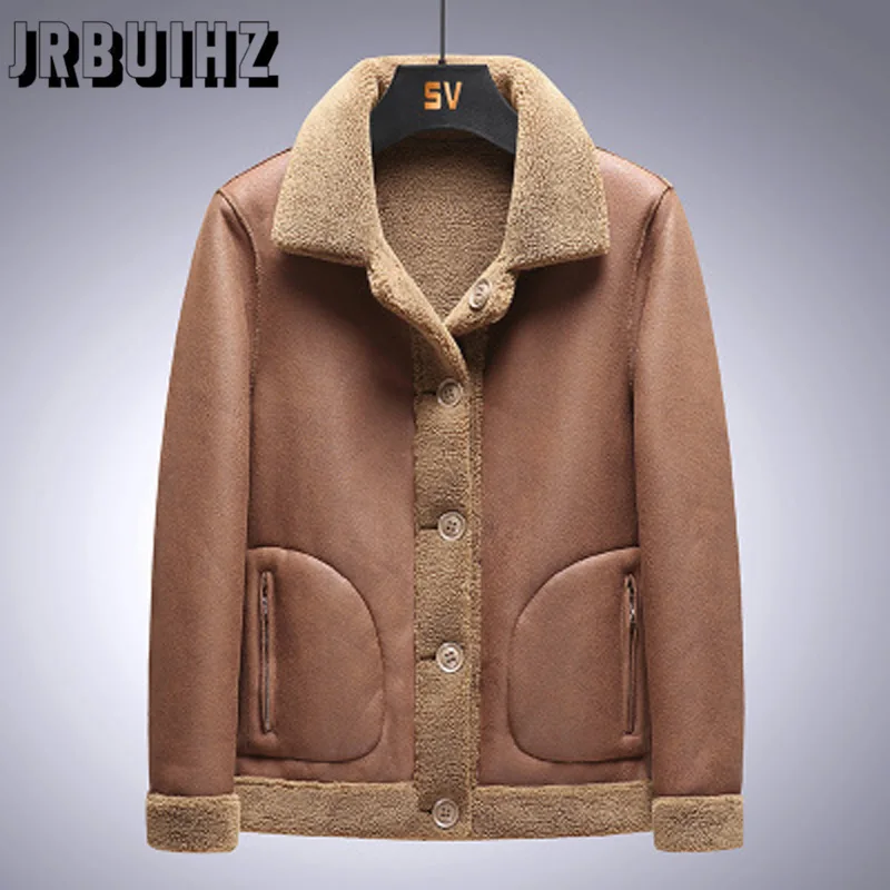 

Мужская зимняя флисовая куртка с меховым воротником