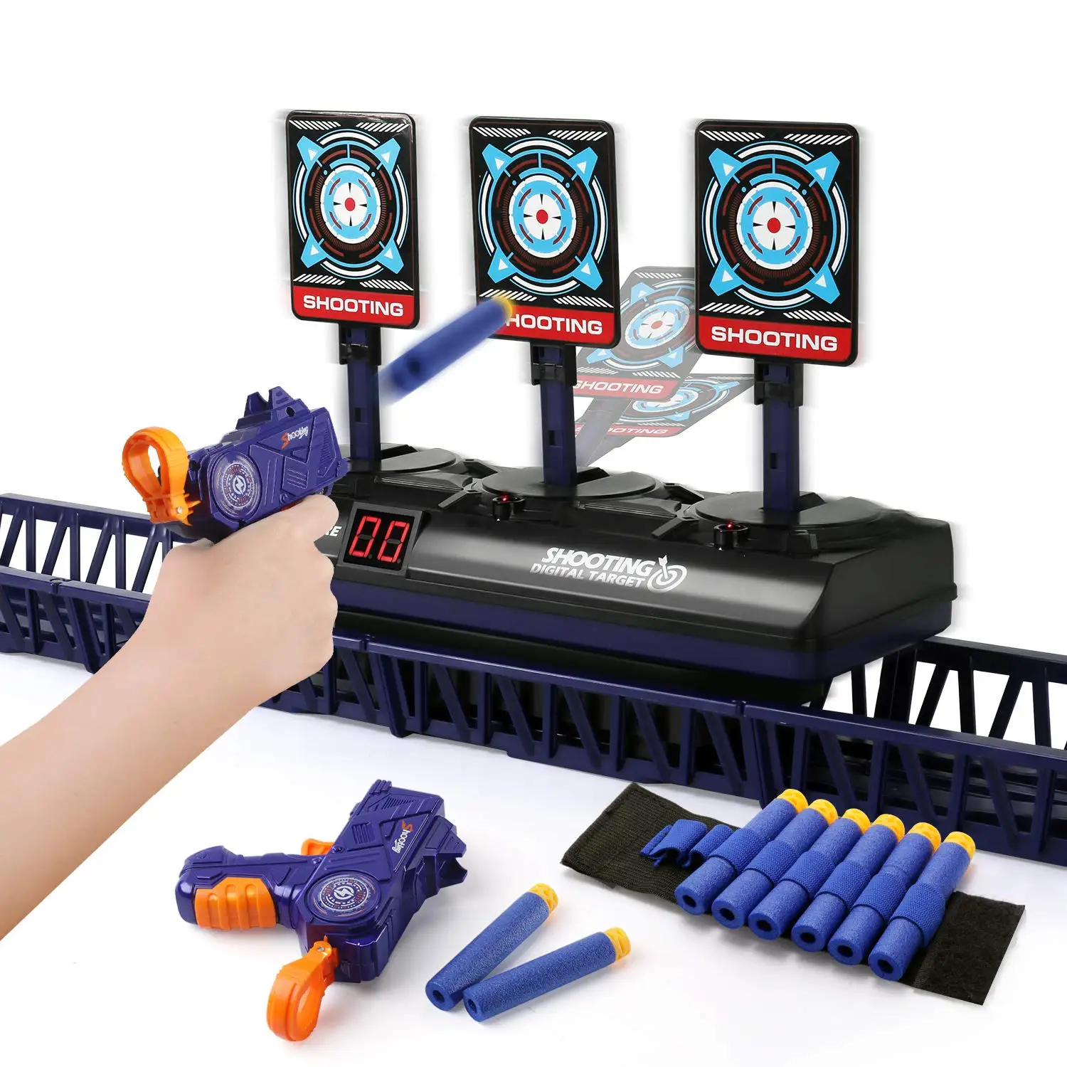 

Electric Scoring Target Track Moving Shooting Scoring Targets Simulated sound Auto reset Runnging Target with Bullet Gun