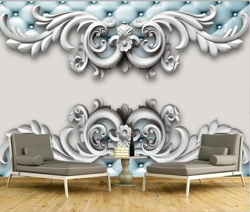 3d-фотообои на заказ Настенные обои в современном скандинавском стиле рельефный