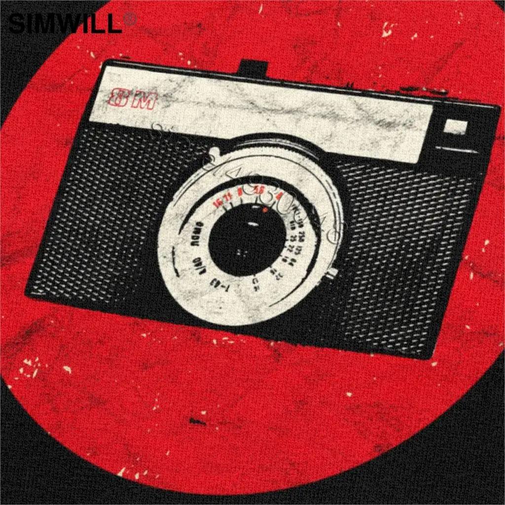 Винтаж советский Камера футболка для мужчин натуральный хлопок российский