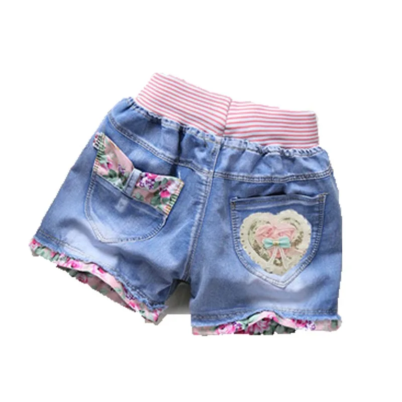 Летние джинсовые шорты с цветами для девочек штаны одежда подростков свободные