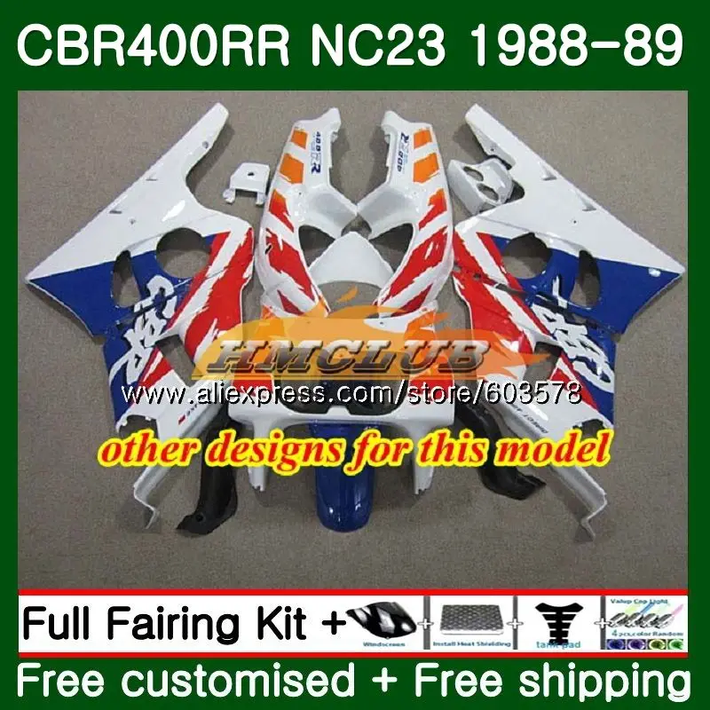 Обтекатели CBR400 RR для HONDA NC23 CBR400RR 1988 1989 1990 1991 1992 1993 96CL.64 CBR 400 400RR 88 89 90 91 92 93 черные