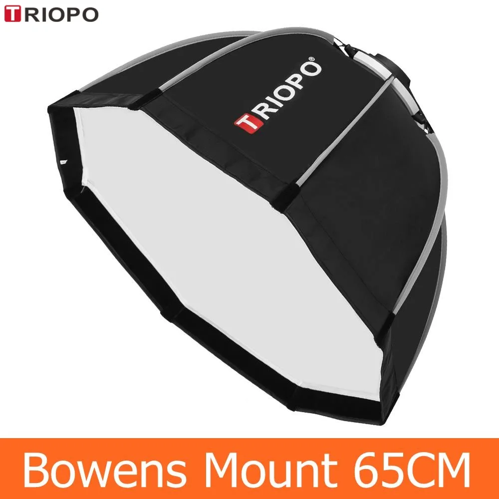 Восьмиугольный софтбокс TRIOPO 65 см отражатель с креплением Bowens светильник для