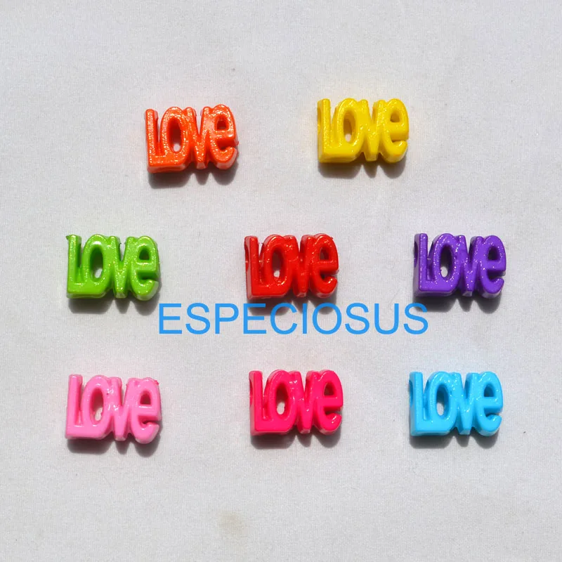 

DIY jewelry Accessories Acrylic Letter Beads Big Hole 17MM Love-Words-Spacer Multi Color Bracelet HandMaking Departments 50pcs