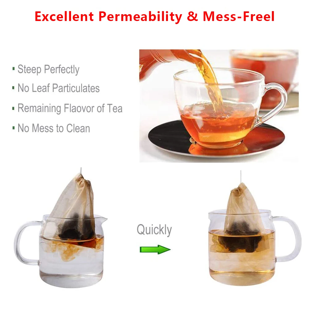 

Tea Strainers Empty Drawstring Teabags Pouch Bag Disposable Seal Filter Herb Spice Loose Coffee Tea Bags String Heal Tea Teaware