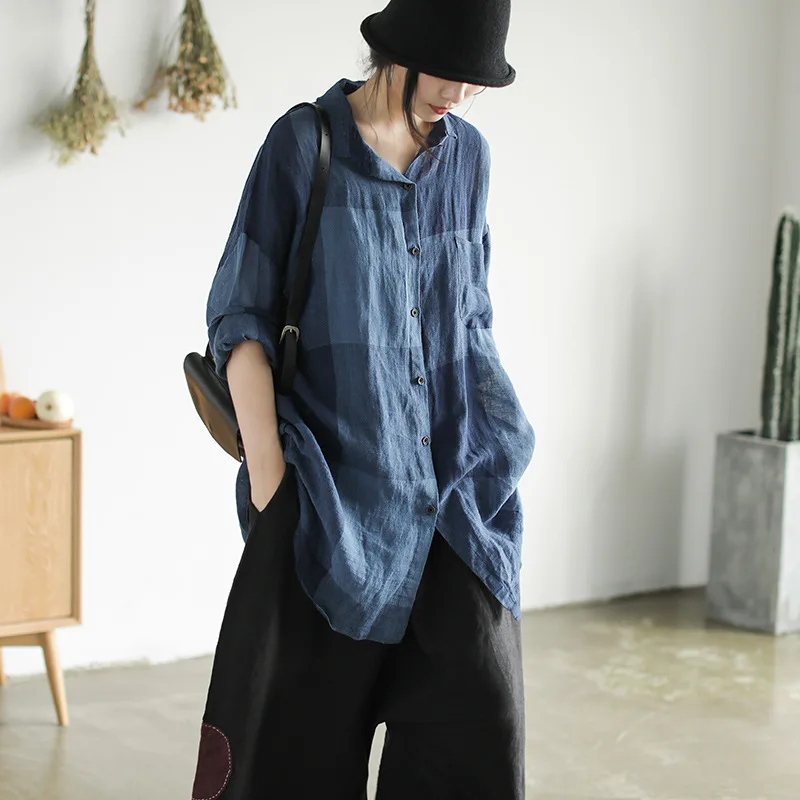 Осенняя блузка модная женская Свободная рубашка большого размера 2019 новые