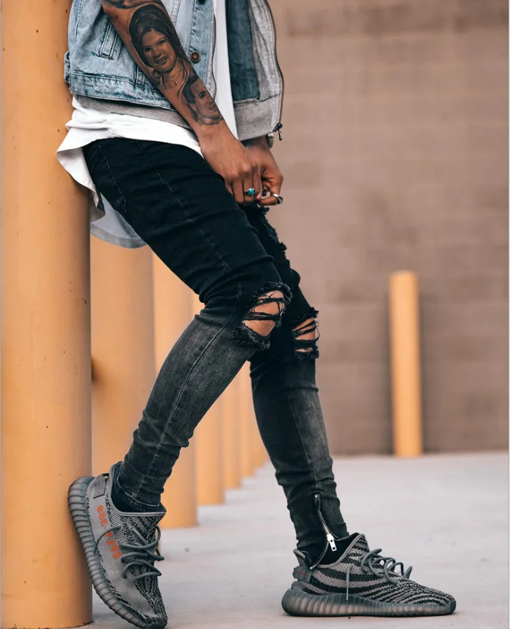 

2020 new style small foot hole foot zipper fashion jeans pants men's pants