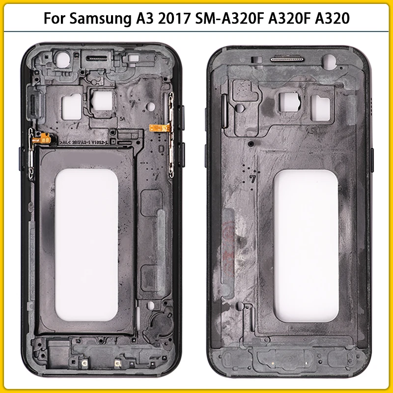 Новый A320 полный корпус для Samsung A3 2017 SM-A320F A320F средняя рамка корпуса ЖК-дисплей с