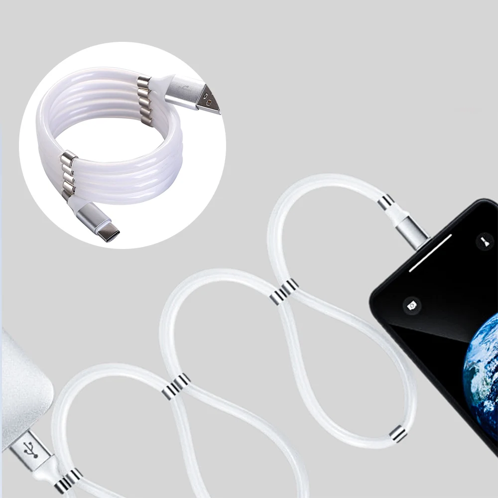 Магнитный кабель для передачи данных Apple/Micro/Type-C телескопический зарядный iphone