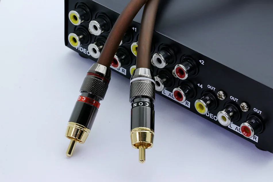 2 шт./1 пара позолоченный RCA разъем RCA штекер адаптер видео/аудио провода разъем Поддержка 6 мм кабель черный и красный супер быстрый
