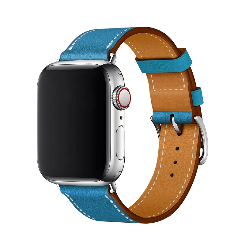Ремешок Carouse для Apple Watch Series 3/2/1 38 мм 42 мм ремешок из натуральной кожи для iWatch 4 спортивный ремешок для часов 40 мм 44 мм - Цвет ремешка: Синий