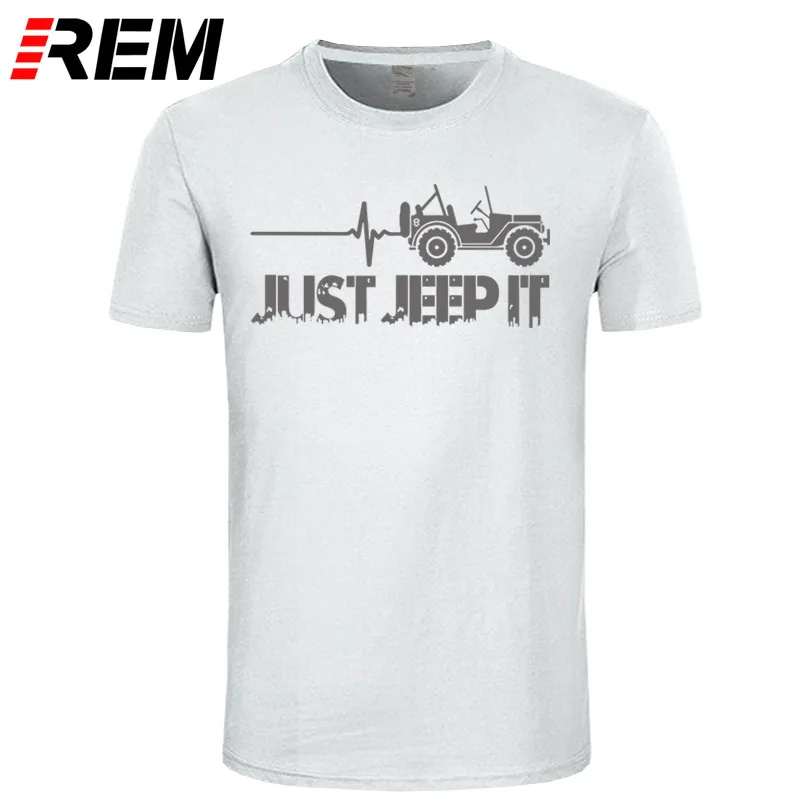 white gray Футболка с принтом «Just Jeeps It Heartbeat», новая модная летняя футболка с круглым вырезом и надписью «Sunlight» - Цвет: white gray