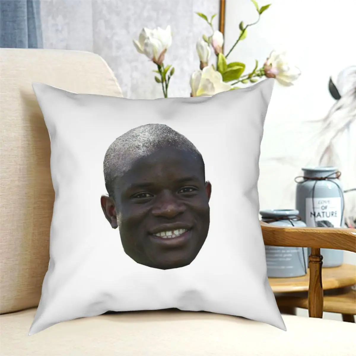 

N'golo Kante Head Square Pillowcase Printed Zip Decor Throw Pillow Case Bed Cushion Cover Wholesale 45*45cm