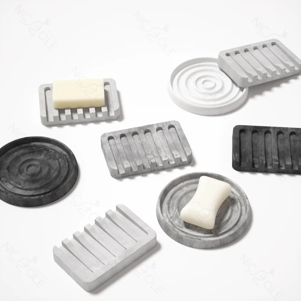 Nicole-Molde de silicona para jabonera, soporte para jab&oacute;n de hormig&oacute;n hecho a mano, herramienta de fabricaci&oacute;n de placas de almacenamiento para Ba&ntilde;o-1
