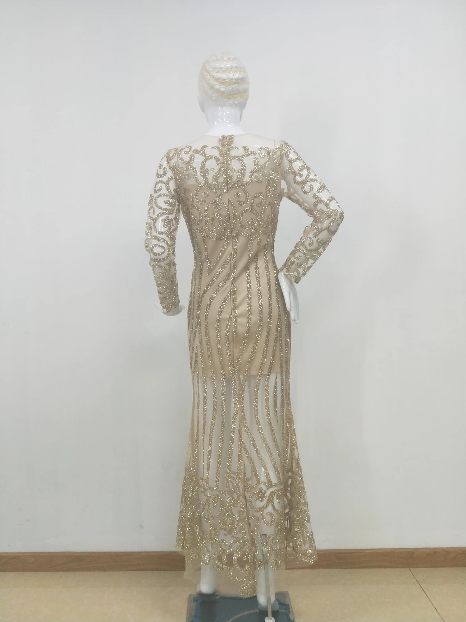 

Fashion Dresses Top Sexy Long Dress Women Sleeveless Solid Sequin Evening O Neck High Street Dance Wedding Prom Party Night