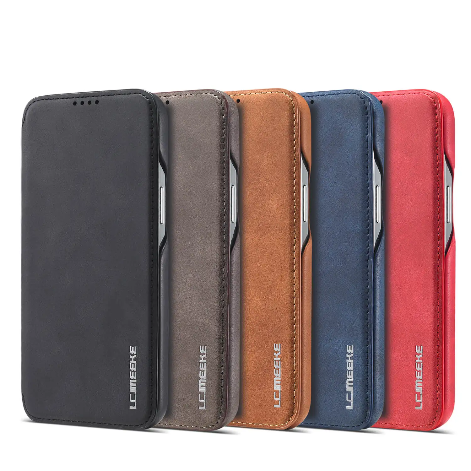 

Leather Wallet Flip Phone Case for iPhone 12 11 Pro Xs Max XR Mini 6 7 8 Plus SE 2020 Credit Card Slot LC-HG