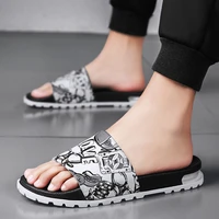 summer leisure one word slippers flat bottom trend set foot open toe sandals and slippers outdoor comfortable mens shoes