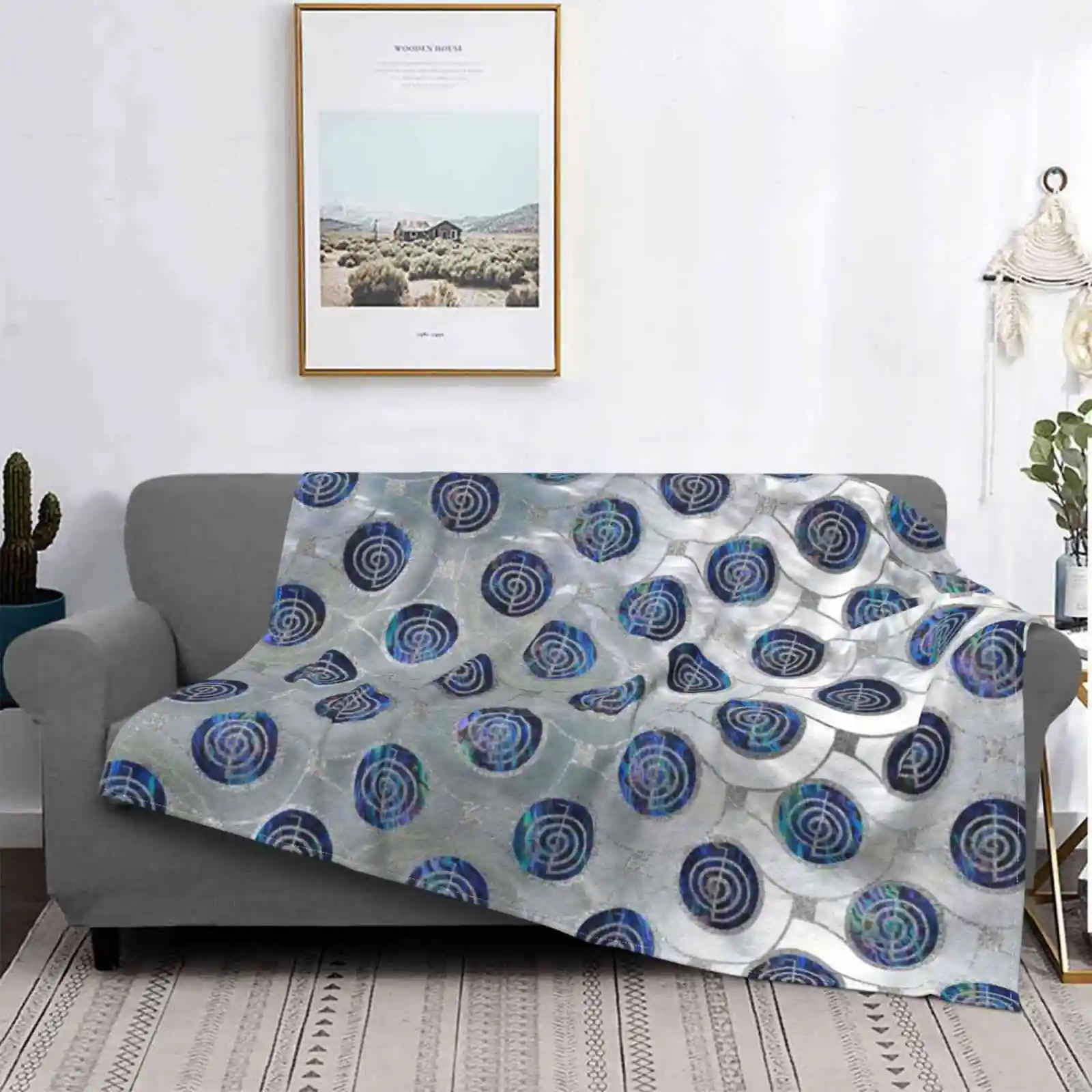 

Silver Choku Symbol Reiki Pattern On Pearl Super Warm Soft Blankets Throw On Sofa/Bed/Travel Reiki Healing Healing Reiki Master