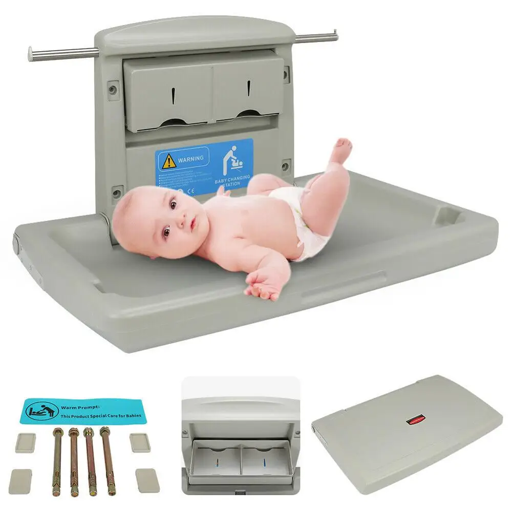 

Детский складной горизонтальный столик для пеленания с настенным креплением, из полиэтилена высокой плотности