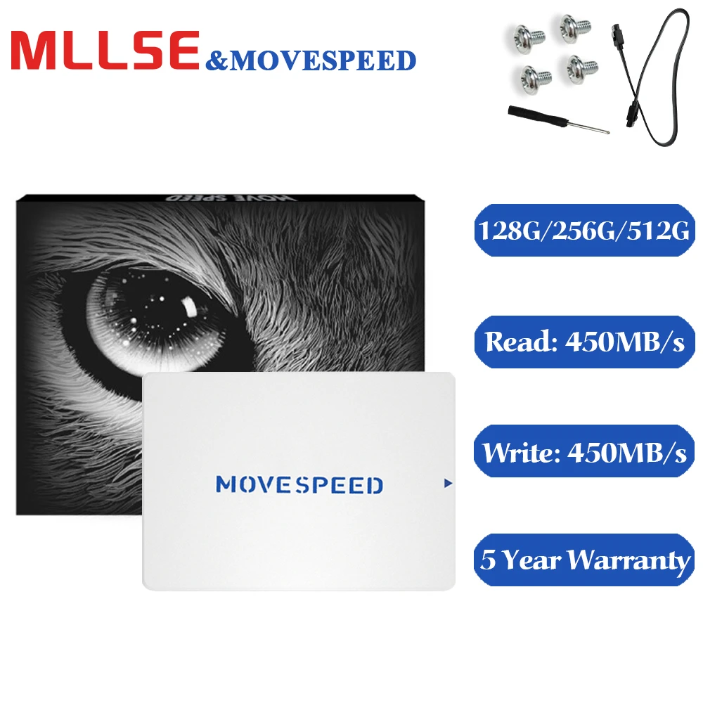 MLLSE MOVESPEED SATA III Ssd диск 128 ГБ 256 512 Hdd жесткий 2 5 дюйма Внутренние твердотельные диски