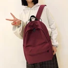 Однотонный холщовый рюкзак HOCODO для подростков, повседневная вместительная школьная сумка, простой дорожный ранец для колледжа