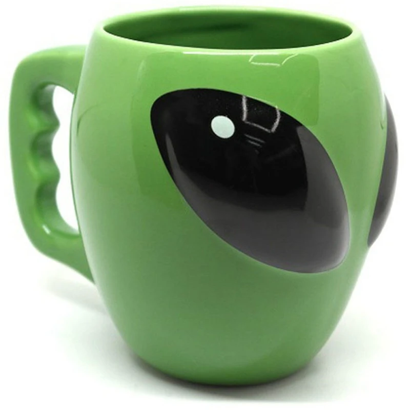 Креативная аниме Alien кофейная кружка зеленая керамическая персональные забавные