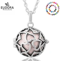 eudora 20mm hollow heart cage pendant harmony pregnancy bola necklace fit music chime ball diy women baby mom fine jewelry k102