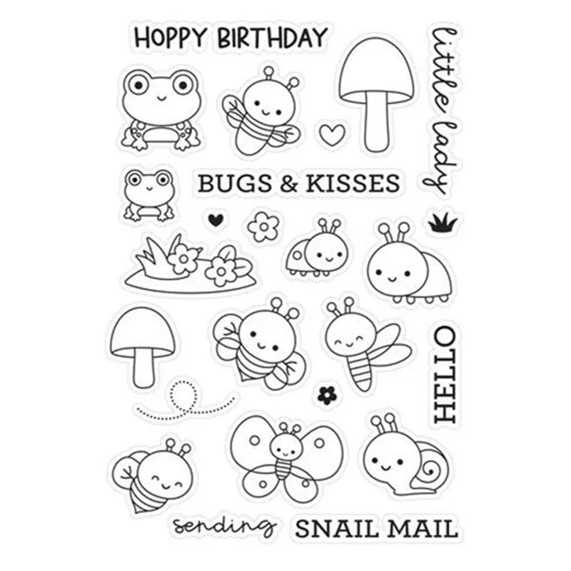 

ZENRA Lovely Bee Butterfly Frog Transparent Clear Stamps And Metal Cutting Dies DIY Paper Card Making Scrapbook Craft