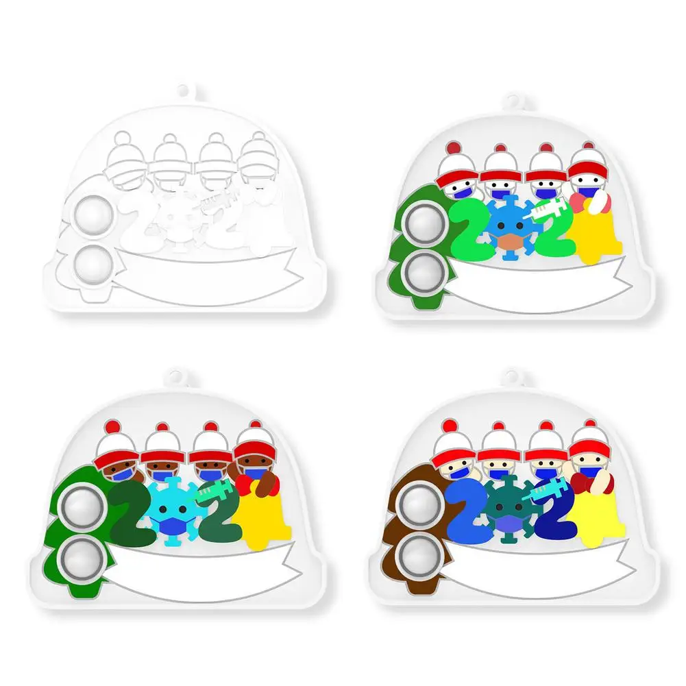 

Новогодние Силиконовые рождественские украшения для семьи, подвески, украшение для елки, домашнее украшение, горячая Распродажа