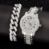 full rhinestone women quartz watch bracelet rose silver color ladies wrist watches luxury brand crystal watches relogio feminino