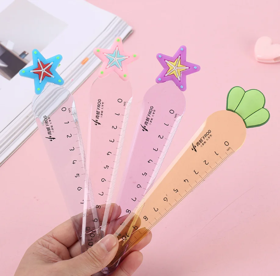 12 см Милая мультяшная звезда морковь пластиковая линейка стационарный аксессуар