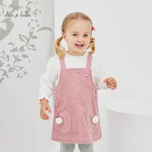 DBJ14539-2 dave bellaосеннее платье принцессы с цветочным принтом и карманами для маленьких девочек; Вечерние платья на подтяжках в стиле Лолиты; Одежда для малышей