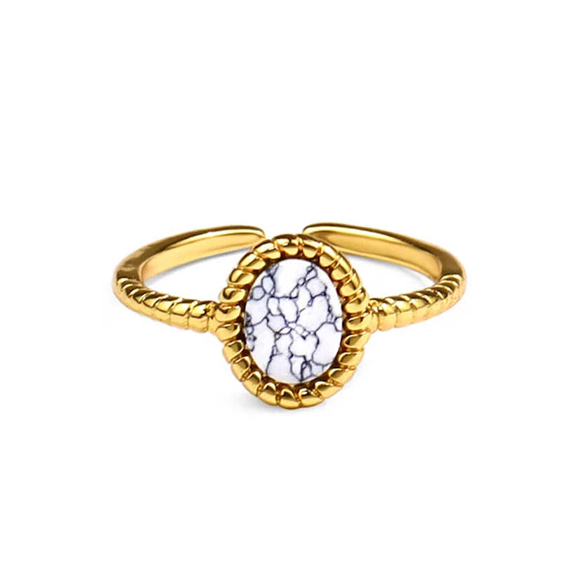 

925 Silver French Brick Restoring Ancient Ways Women Ring Golden Marble Texture Opening Ring Female Hyperbole Jewelry