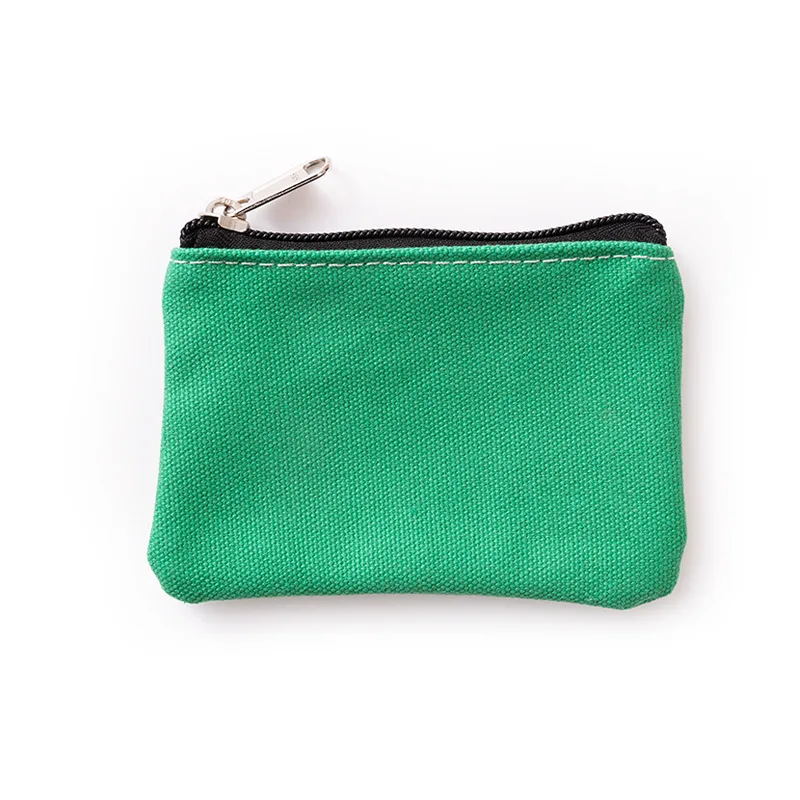 

DIY Plain Canvas Cotton Bag Pure Zipper Coin Key Bag Money Pocket Women Men Hand-held Coin Purse Small Wallet Kid