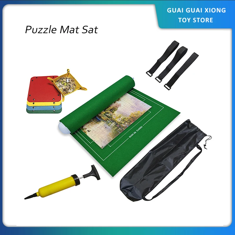 

Puzzle Accessories Toy Portable Travel Storage Bag Puzzle Storage Roll Up Mat Jigsaw Roll Felt Mat Play Mat for up 3000 Pieces