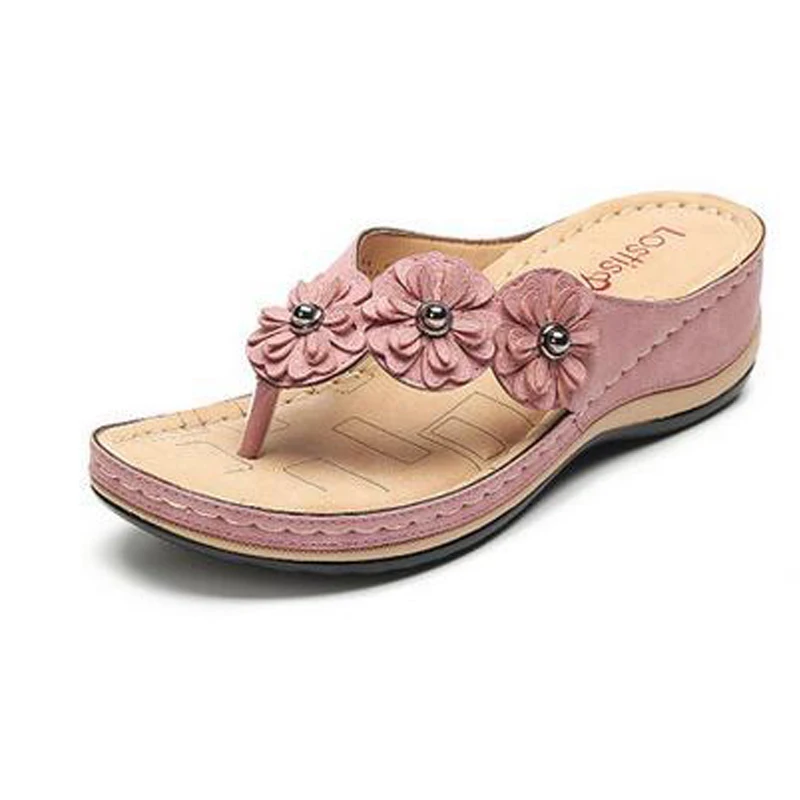 

2021 Fashion Women's Wedge Slides Female Cute Flower Sandal Slides Women Beach Flip Flops Ladies Woman Sandals Lady Casual Shoes