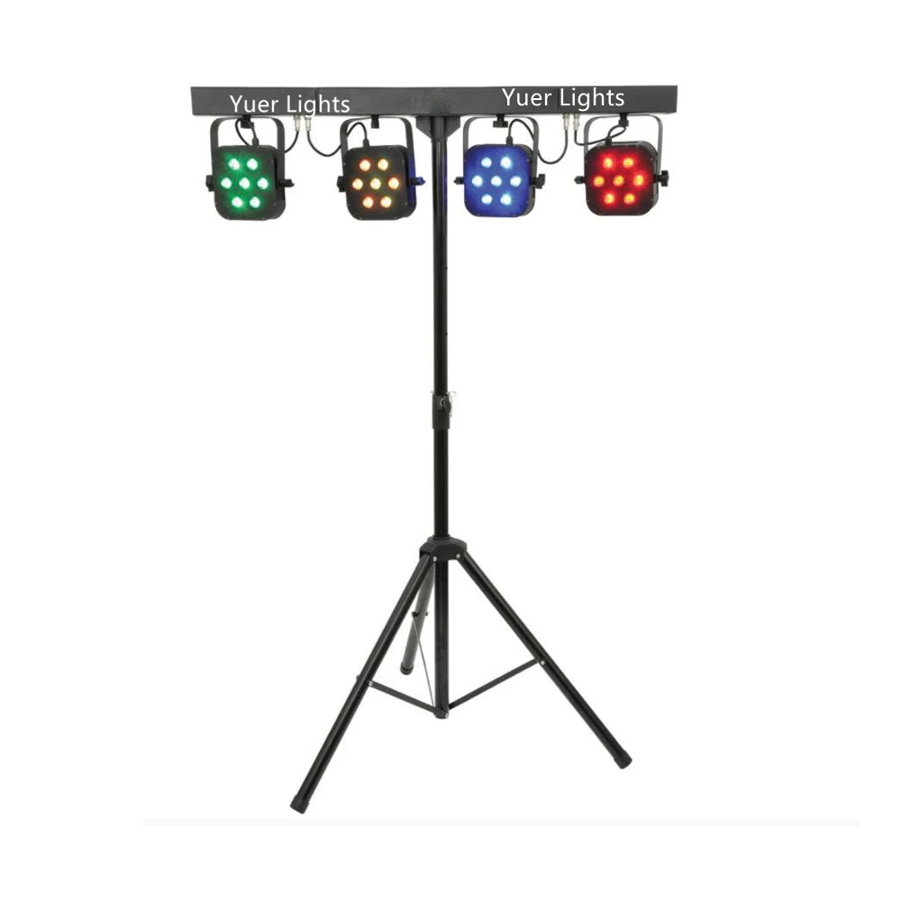 Лидер продаж светодиодный Par Наборы 7X10 Вт RGBW 4IN1 DMX 512 Управление диджей светодиодный Par Светильник с светильник с подставкой и стопы Управление; для сцены Свадебные Dj