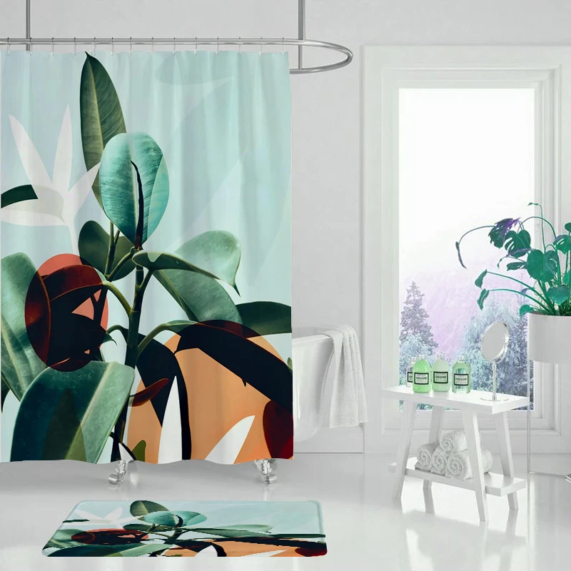 Занавеска для душа зеленая бамбуковая декоративная занавеска набор украшения