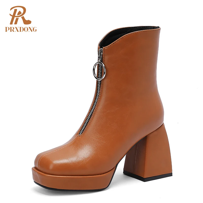 

Женские ботинки на очень высоком каблуке, зимние теплые ботинки на платформе, с плюшевой подкладкой, с молнией спереди, большой размер 43, 2021