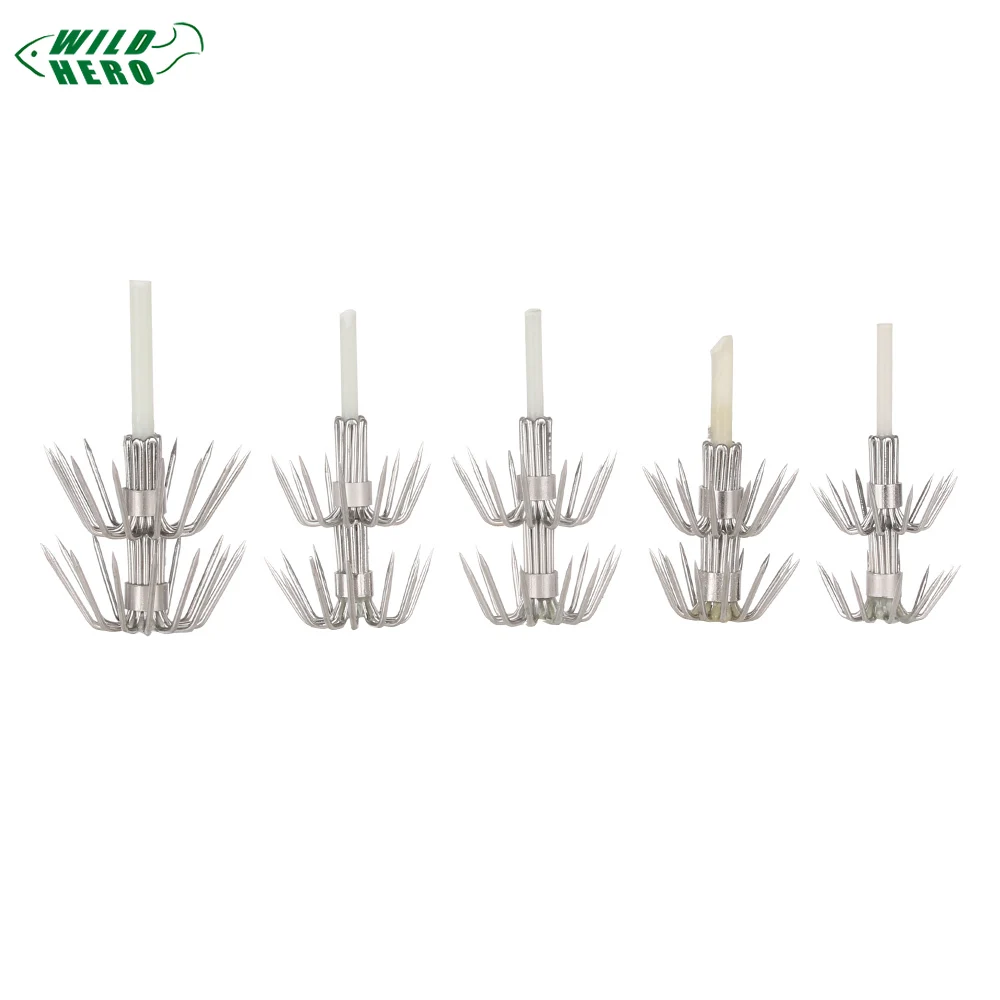 Wildhero 5 шт. Сталь световой Осьминог наживка-кальмар рыбацкие крючки светятся в