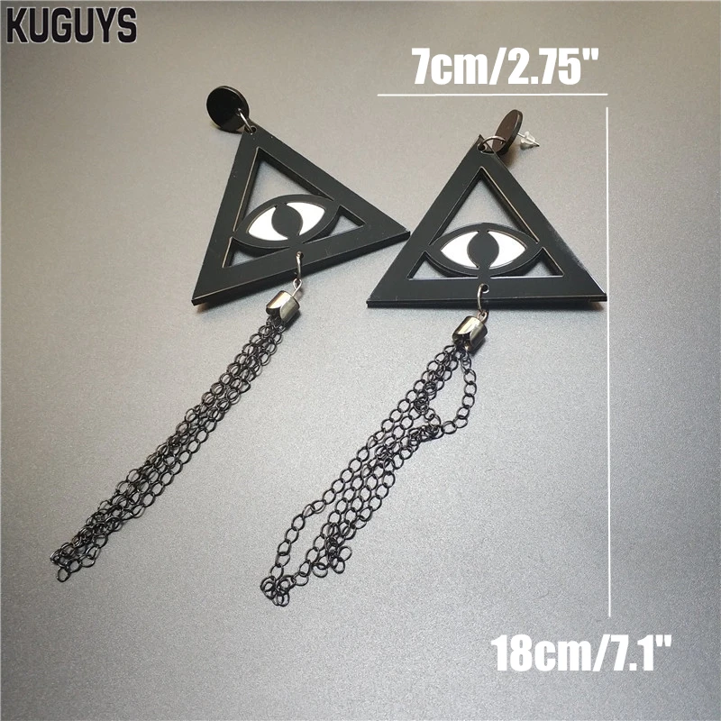 Глаза треугольные длинные кисточки Висячие серьги для девочек женские акриловые